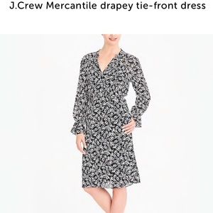 Jcrew Mercantile Drapey Tie Front Dress
